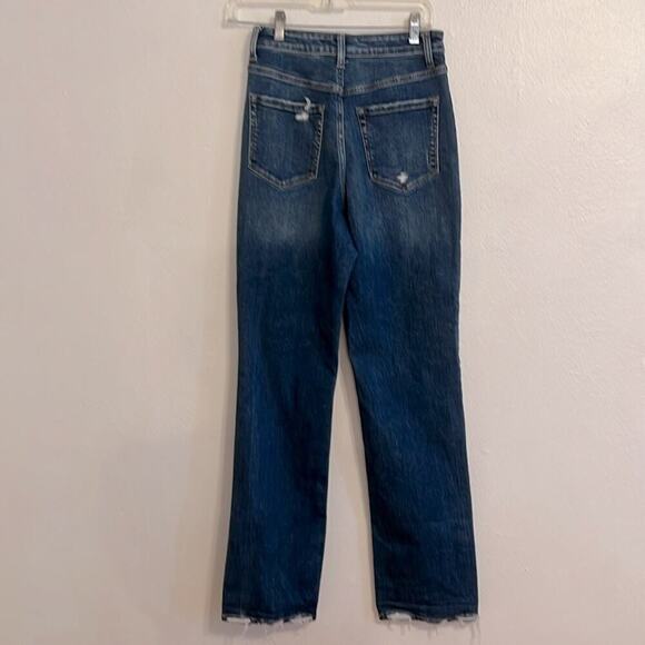 Flying Monkey Women’s Size 26 High Rise Straight Leg Distressed Mid Wash Jeans - Picture 5 of 10